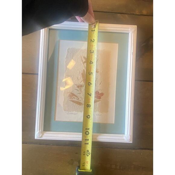 Vintage Framed Dried Wildflowers-Painted Over & Signed By Artist 1991 9x11 Frame - Picture 8 of 8